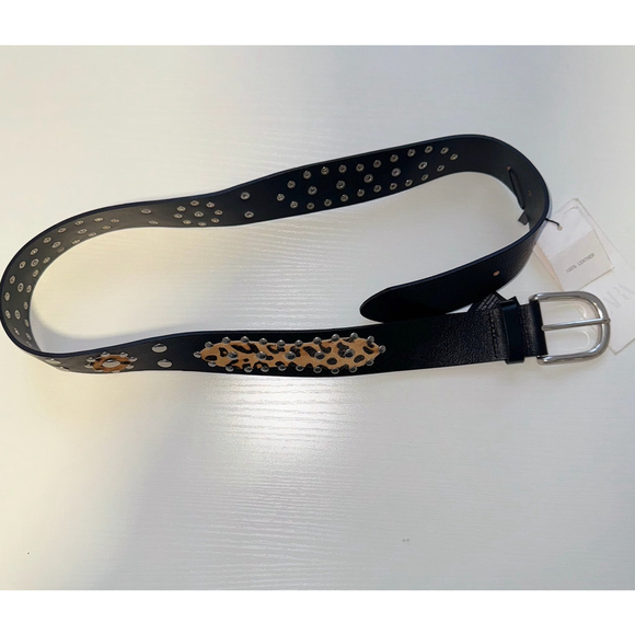 Zara Animal Print Leather Belt Size 32 US main image 5